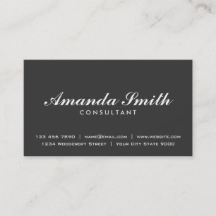 Elegant Professional Mode Designer Plain Black Visitekaartje