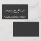 Elegant Professional Mode Designer Plain Black Visitekaartje (Voorkant / Achterkant)