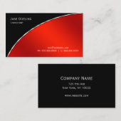 Elegant Professional Modern Black Bright Crimson Visitekaartje (Voorkant / Achterkant)