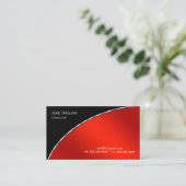 Elegant Professional Modern Black Bright Crimson Visitekaartje (Staand voorkant)