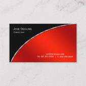 Elegant Professional Modern Black Bright Crimson Visitekaartje (Voorkant)