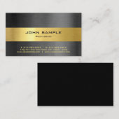 Elegant Professional Modern Black en Gold Matte Visitekaartje (Voorkant / Achterkant)