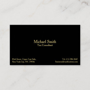 Elegant Professional Modern Black Faux Gold Aangep Visitekaartje