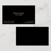 Elegant Professional Modern Black Faux Gold Aangep Visitekaartje (Voorkant / Achterkant)