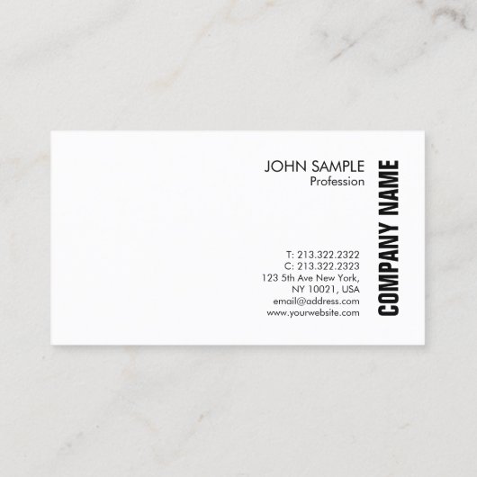 Elegant Professional Modern Black White Sjabloon Visitekaartje (Achterkant)