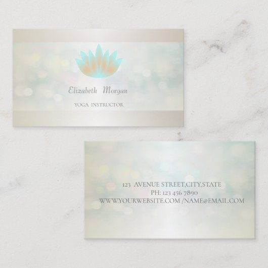 Elegant Professional Modern Bokeh, Lotus Visitekaartje (Voorkant / Achterkant)