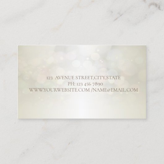 Elegant Professional Modern Bokeh Simple Visitekaartje (Achterkant)