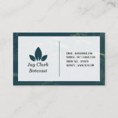 Elegant Professional Modern Botanist Green & White Visitekaartje (Voorkant)