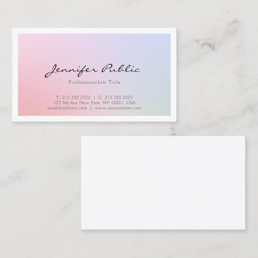 Elegant Professional Modern Chic Plain Trendy Visitekaartje (Voorkant / Achterkant)