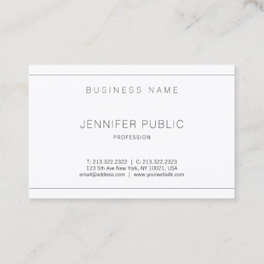 Elegant Professional Modern Chic Simple Plain Luxe Visitekaartje (Achterkant)