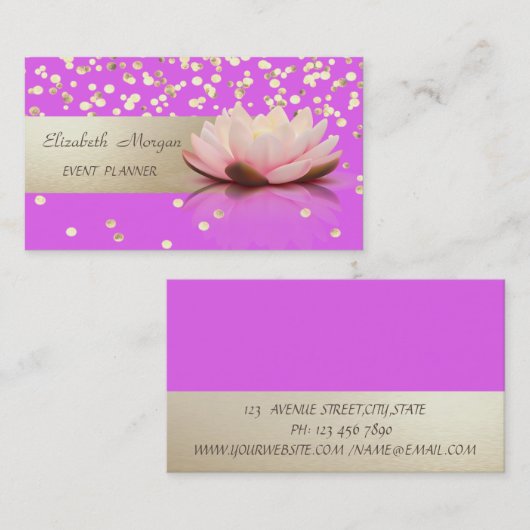 Elegant Professional, modern, Confetti, Lotus Visitekaartje (Voorkant / Achterkant)