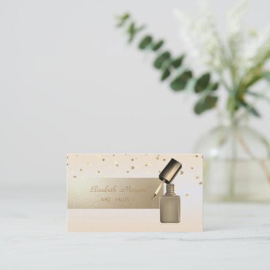 Elegant Professional, Modern, Confetti, Nail Pools Visitekaartje (Staand voorkant)