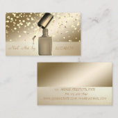 Elegant Professional, Modern, Confetti, Nail Salon Visitekaartje (Voorkant / Achterkant)