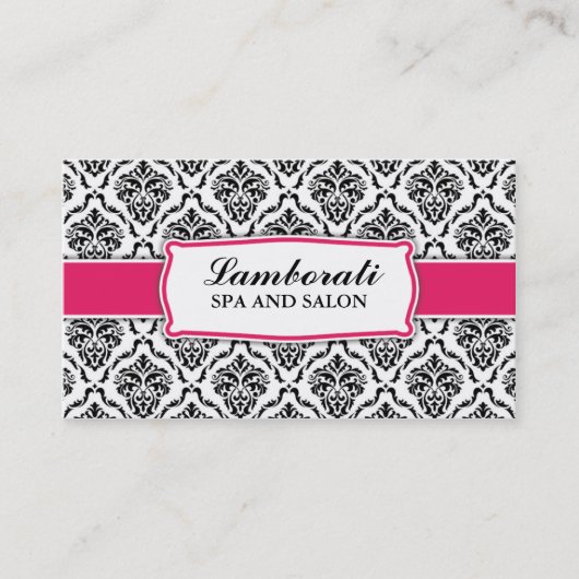 Elegant Professional Modern Damask Floral Pattern Visitekaartje (Voorkant)