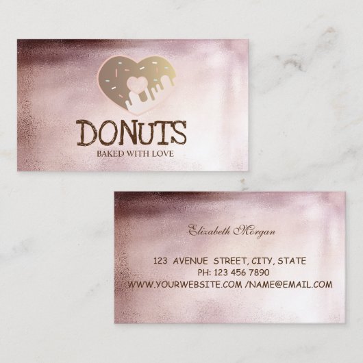 Elegant Professional Modern, Donuts, Bakery Visitekaartje (Voorkant / Achterkant)