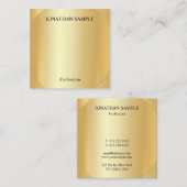 Elegant Professional Modern Faux Gold-Sjabloon Vierkante Visitekaartje (Voorkant / Achterkant)