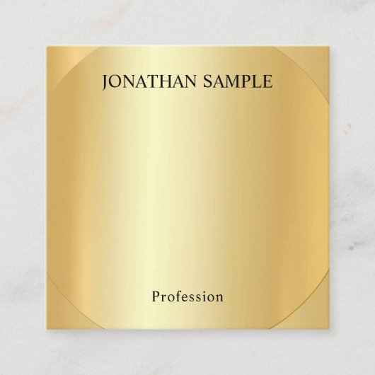 Elegant Professional Modern Faux Gold-Sjabloon Vierkante Visitekaartje (Voorkant)