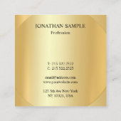 Elegant Professional Modern Faux Gold-Sjabloon Vierkante Visitekaartje (Achterkant)