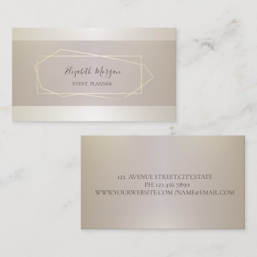 Elegant Professional Modern Geometric, Lijst Visitekaartje (Voorkant / Achterkant)