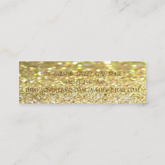 Elegant Professional Modern Glittery Bokeh Mini Visitekaartje (Achterkant)