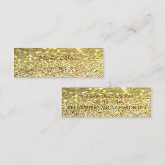 Elegant Professional Modern Glittery Bokeh Mini Visitekaartje (Voorkant / Achterkant)
