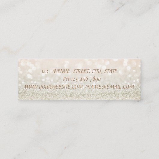 Elegant Professional Modern Glittery Bokeh Mini Visitekaartje (Achterkant)