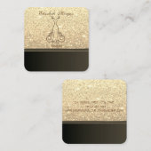 Elegant Professional Modern Glittery, Dress Vierkante Visitekaartje (Voorkant / Achterkant)