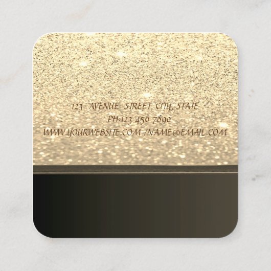 Elegant Professional Modern Glittery, Dress Vierkante Visitekaartje (Achterkant)