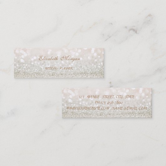 Elegant Professional Modern Glittery Mini Visitekaartje (Voorkant / Achterkant)