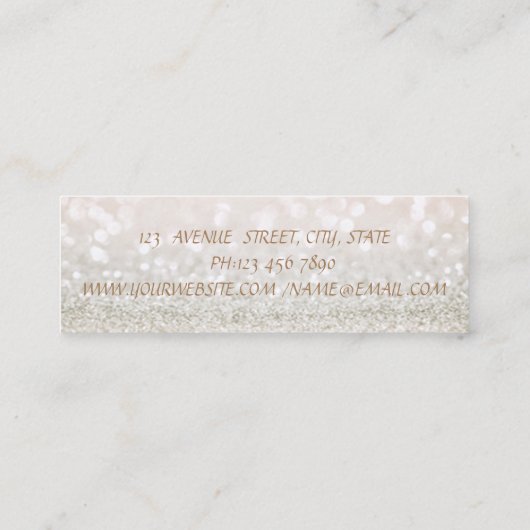 Elegant Professional Modern Glittery Mini Visitekaartje (Achterkant)