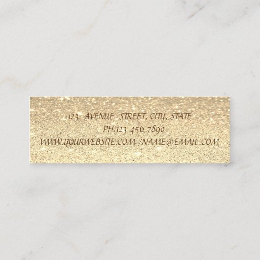 Elegant Professional Modern Glittery Mini Visitekaartje (Achterkant)