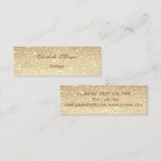 Elegant Professional Modern Glittery Mini Visitekaartje (Voorkant / Achterkant)