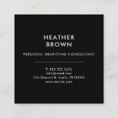Elegant Professional Modern Logo zwart Vierkante Visitekaartje (Achterkant)