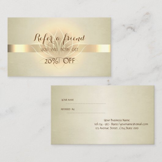 Elegant Professional Modern Lotus Reference Kaart (Voorkant / Achterkant)