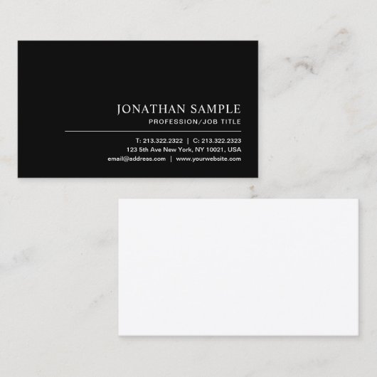 Elegant Professional Modern Minimalistische Sjablo Visitekaartje (Voorkant / Achterkant)