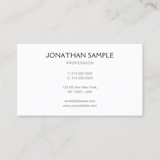 Elegant Professional Modern Minimalistische Sjablo Visitekaartje (Voorkant)