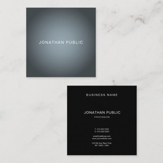 Elegant Professional Modern Plain Ingeavanceerd Vierkante Visitekaartje (Voorkant / Achterkant)