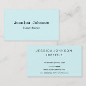 Elegant Professional Modern Plain Light Cyan Visitekaartje (Voorkant / Achterkant)