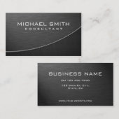 Elegant Professional Modern Plain Metal Black Visitekaartje (Voorkant / Achterkant)
