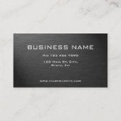Elegant Professional Modern Plain Metal Black Visitekaartje (Achterkant)