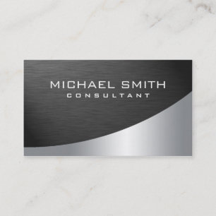 Elegant Professional Modern Plain Metal Silver Visitekaartje