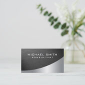 Elegant Professional Modern Plain Metal Silver Visitekaartje (Staand voorkant)