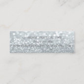 Elegant Professional Modern Silver Glittery Bokeh Mini Visitekaartje (Achterkant)