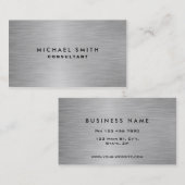 Elegant Professional Modern Silver Metal Plain Visitekaartje (Voorkant / Achterkant)
