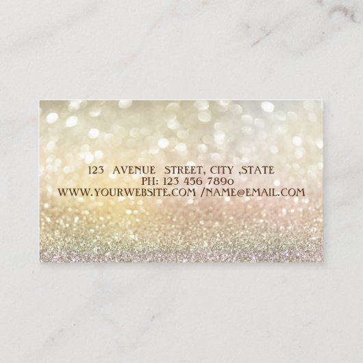 Elegant Professional Modern, Striped Bokeh Visitekaartje (Achterkant)