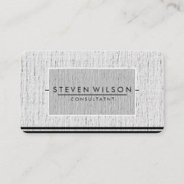 Elegant Professional Modern Subtle Plain Linen Visitekaartje