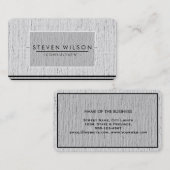 Elegant Professional Modern Subtle Plain Linen Visitekaartje (Voorkant / Achterkant)