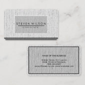 Elegant Professional Modern Subtle Plain Linen Visitekaartje (Voorkant / Achterkant)