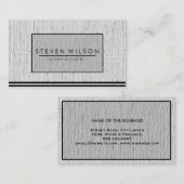 Elegant Professional Modern Subtle Plain Linen Visitekaartje (Voorkant / Achterkant)