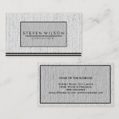 Elegant Professional Modern Subtle Plain Linen Visitekaartje (Voorkant / Achterkant)